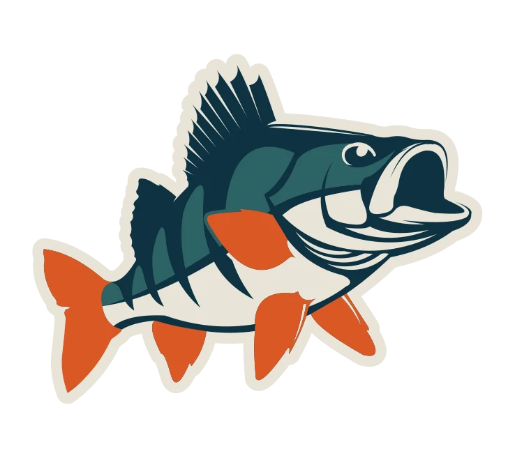 logo peche de la perche avec guide de peche en haute savoie